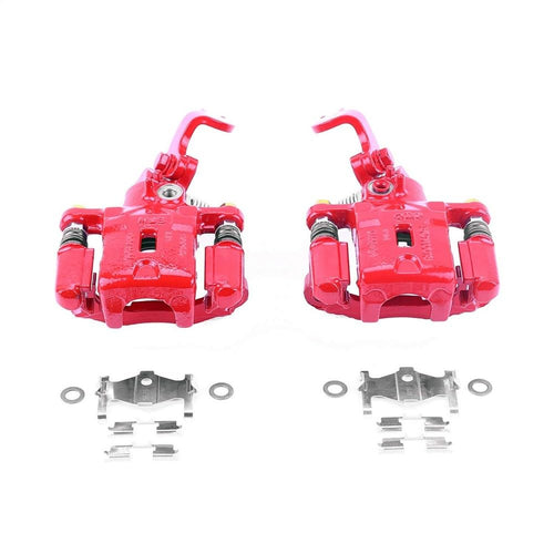 Rear Power Stop S3302 Pair of High-Temp Red Powder Coated Calipers
