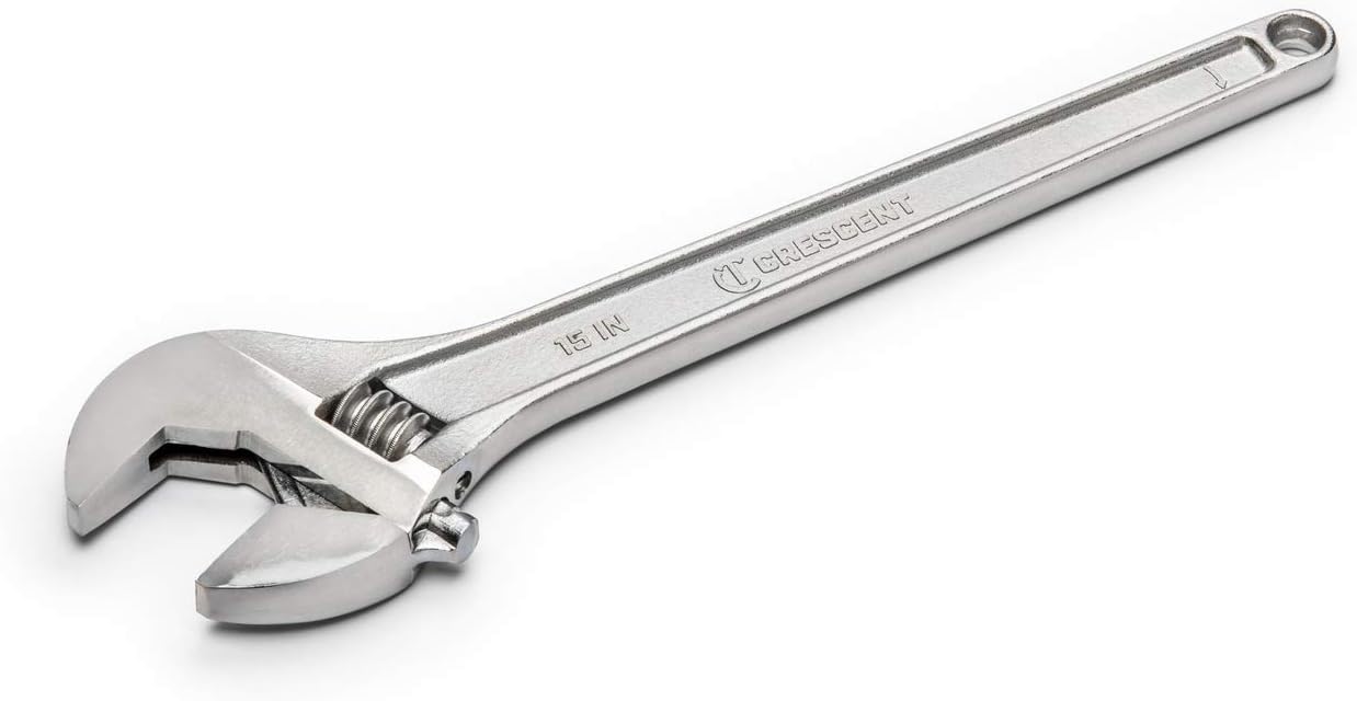 Adjustable Crescent Tapered Handle Wrench - Boxed - Home Improvement, Garage & Mechanic Versatile Hand Tool - 15" - AC215BK