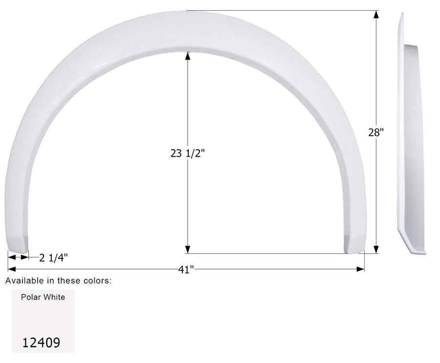 Fender Skirt ICON, Single, Coachmen, FS2409, Unpainted Smooth