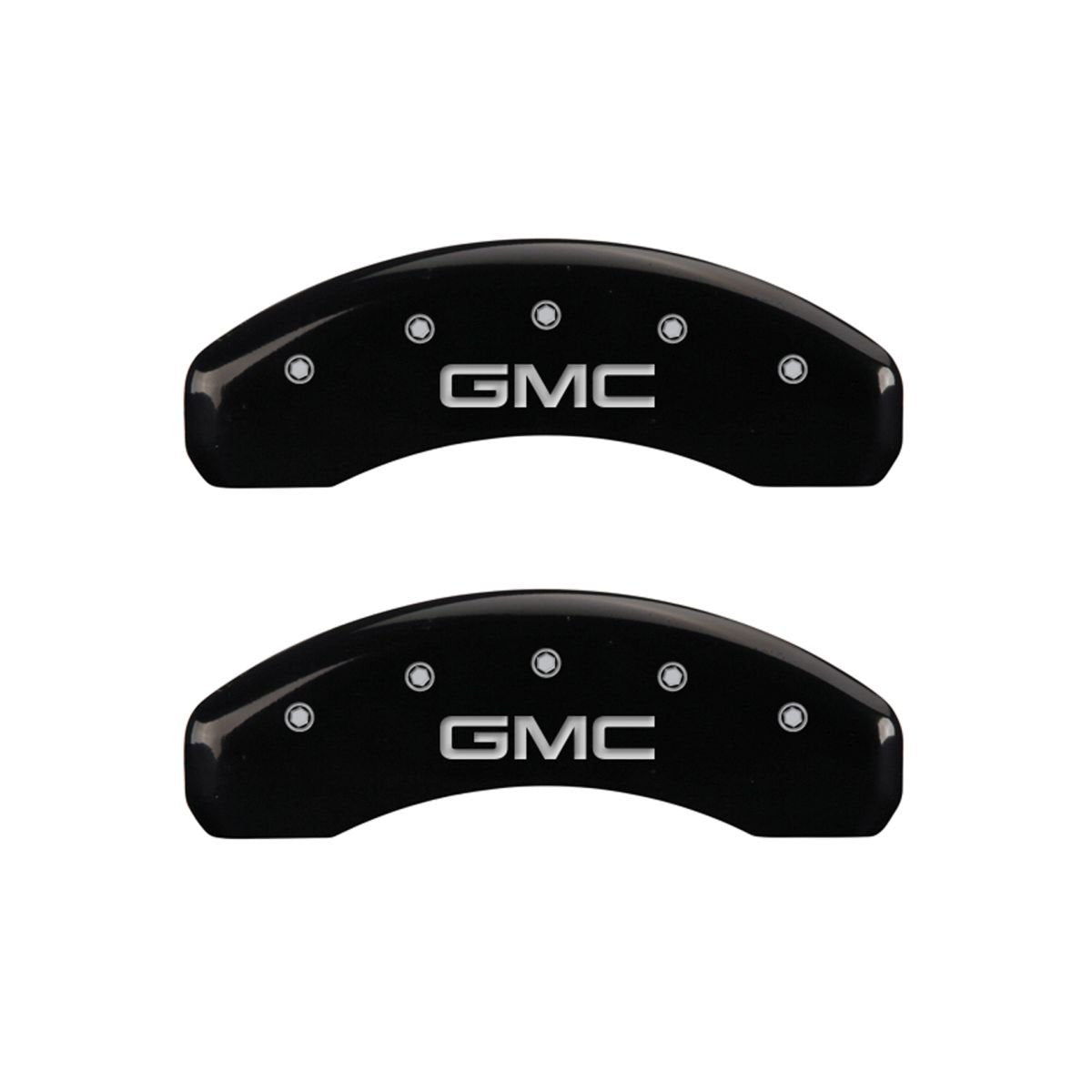 GMC Black Caliper Covers MGP 34208SGMCBK - Engraved Front & Rear44; Set of 4