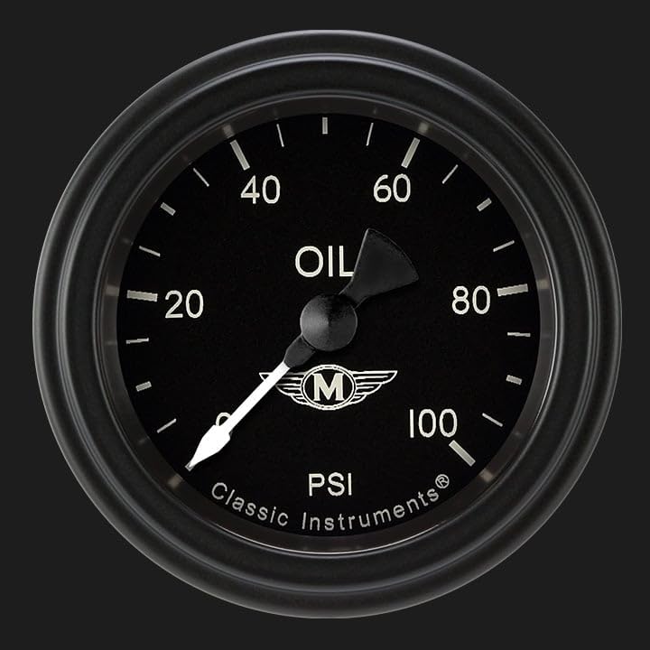 Moal Bomber Classic Instruments 2-1/8" Oil Pressure Gauge 100 PSI Electric