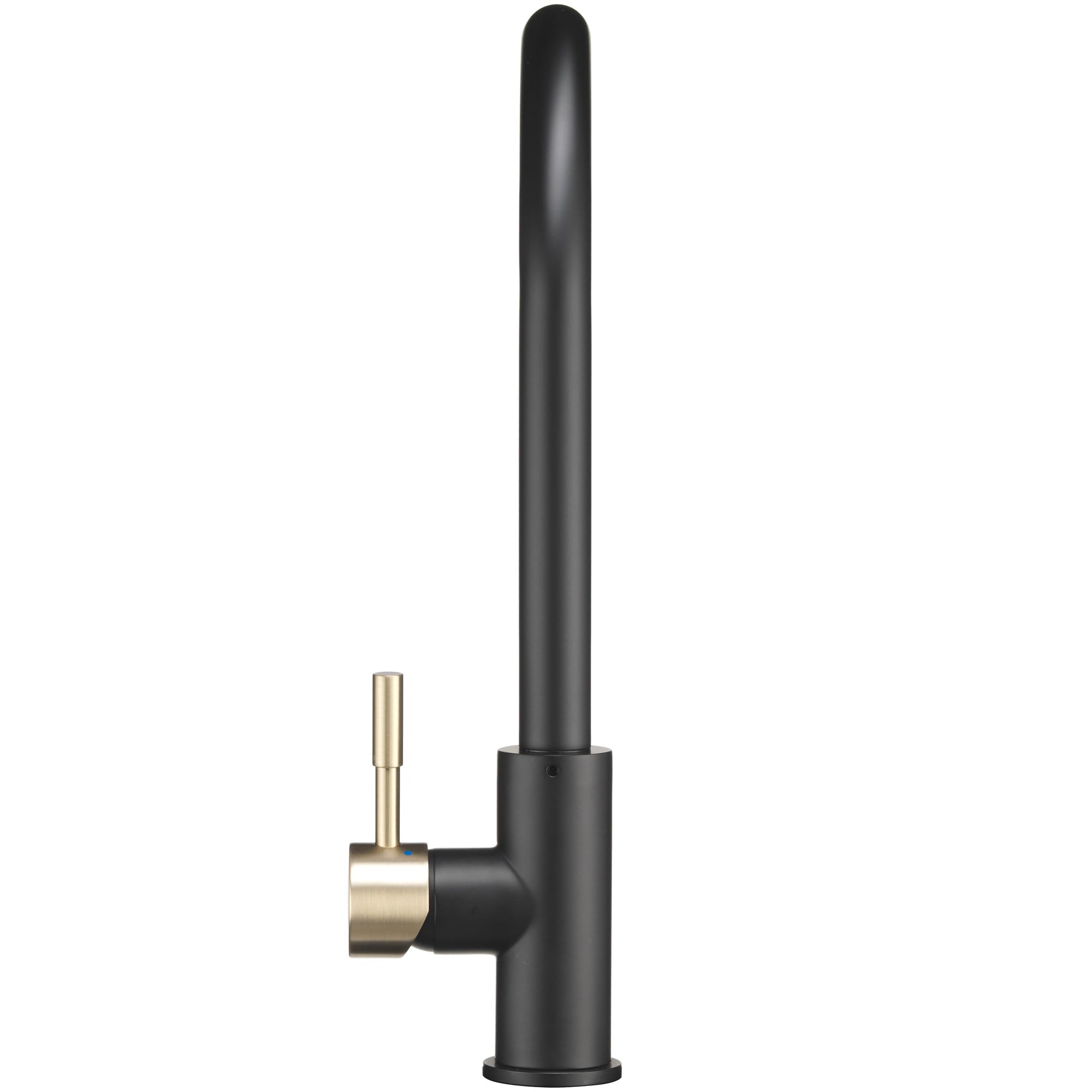 Dura Faucet Streamline RV Single Handle Pull-Down Kitchen Sink Faucet - Optional Deck Plate (Matte Black/Matte Gold)