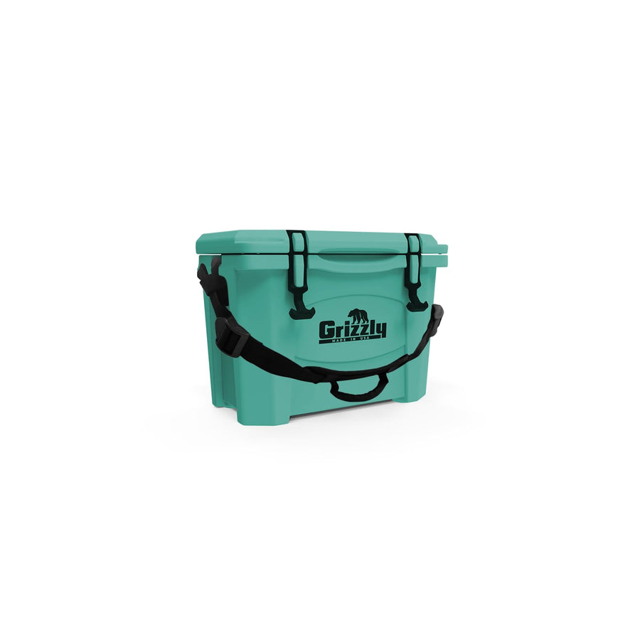 15 Cooler Grizzly | 15 qt Ice Chest Durable Rotomolded Insulated | Made in USA | Warranty for Life | For Beach Boat Camping Fishing Hunting | G15 | Seafoam