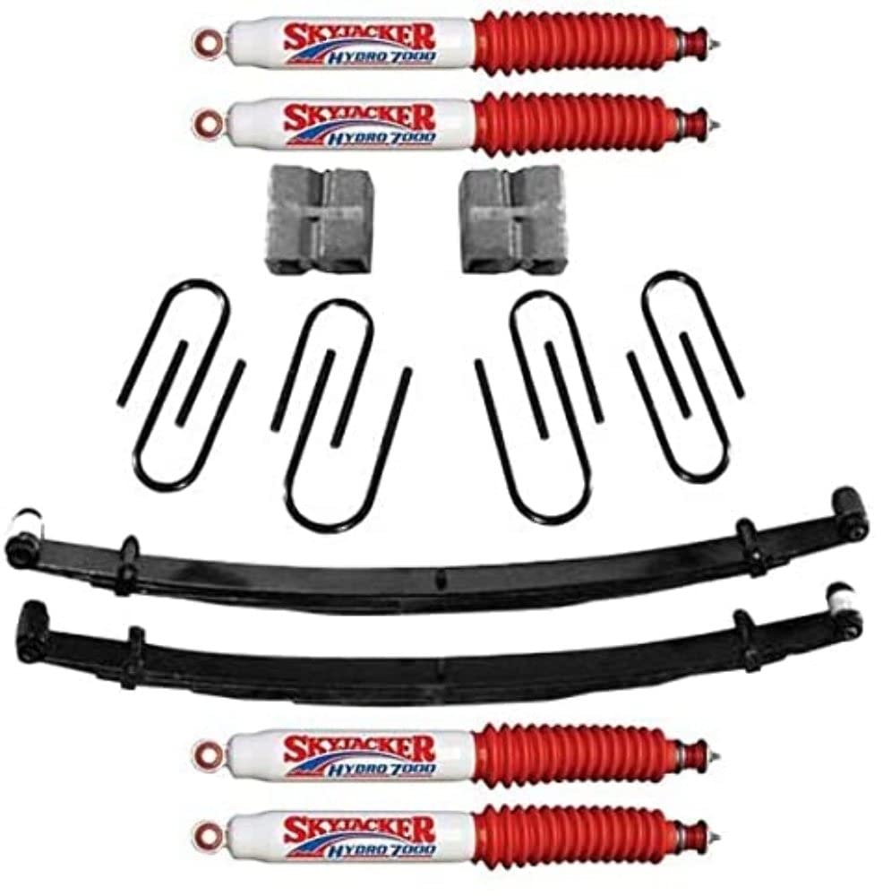 Skyjacker Suspension Lift Kit D200AK-H w/Shock 2.5 in. Lift Incl. Front Leaf Springs Front/Rear U Bolt Kits Front Bushing Kit Rear Block