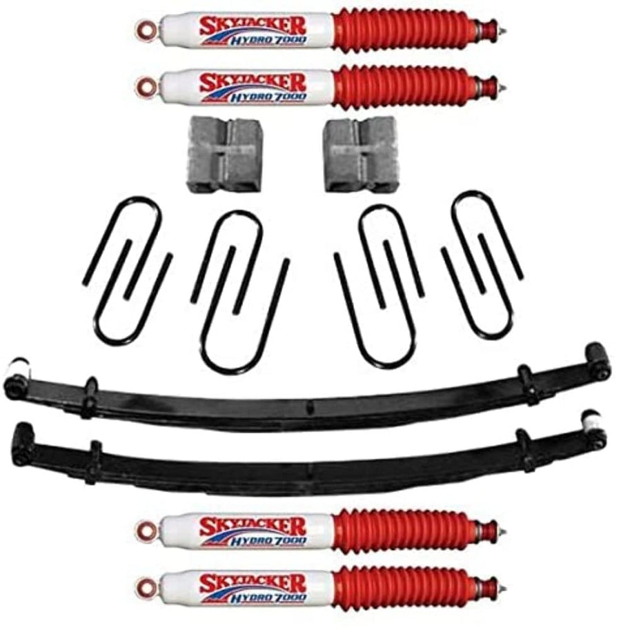 Skyjacker Suspension Lift Kit D200AK-H w/Shock 2.5 in. Lift Incl. Front Leaf Springs Front/Rear U Bolt Kits Front Bushing Kit Rear Block
