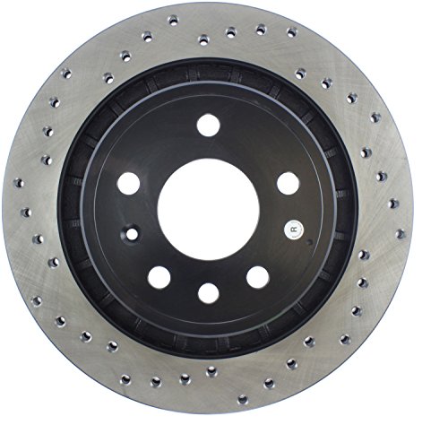 StopTech Sport 128.38015R Cross Drilled Brake Rotor (Rear Right), 1 Pack