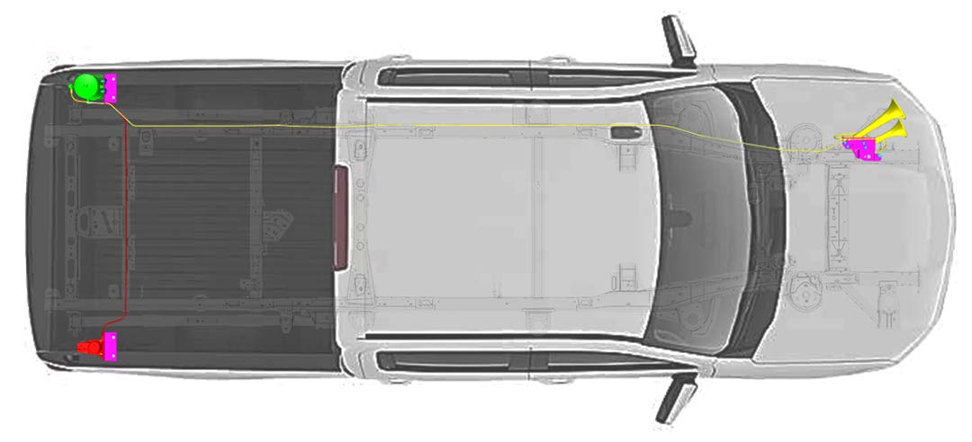 GM 1500 Model Kleinn Air Horns 220 Dual Train Horn with Onboard Air System (GMTRK4XTREME)