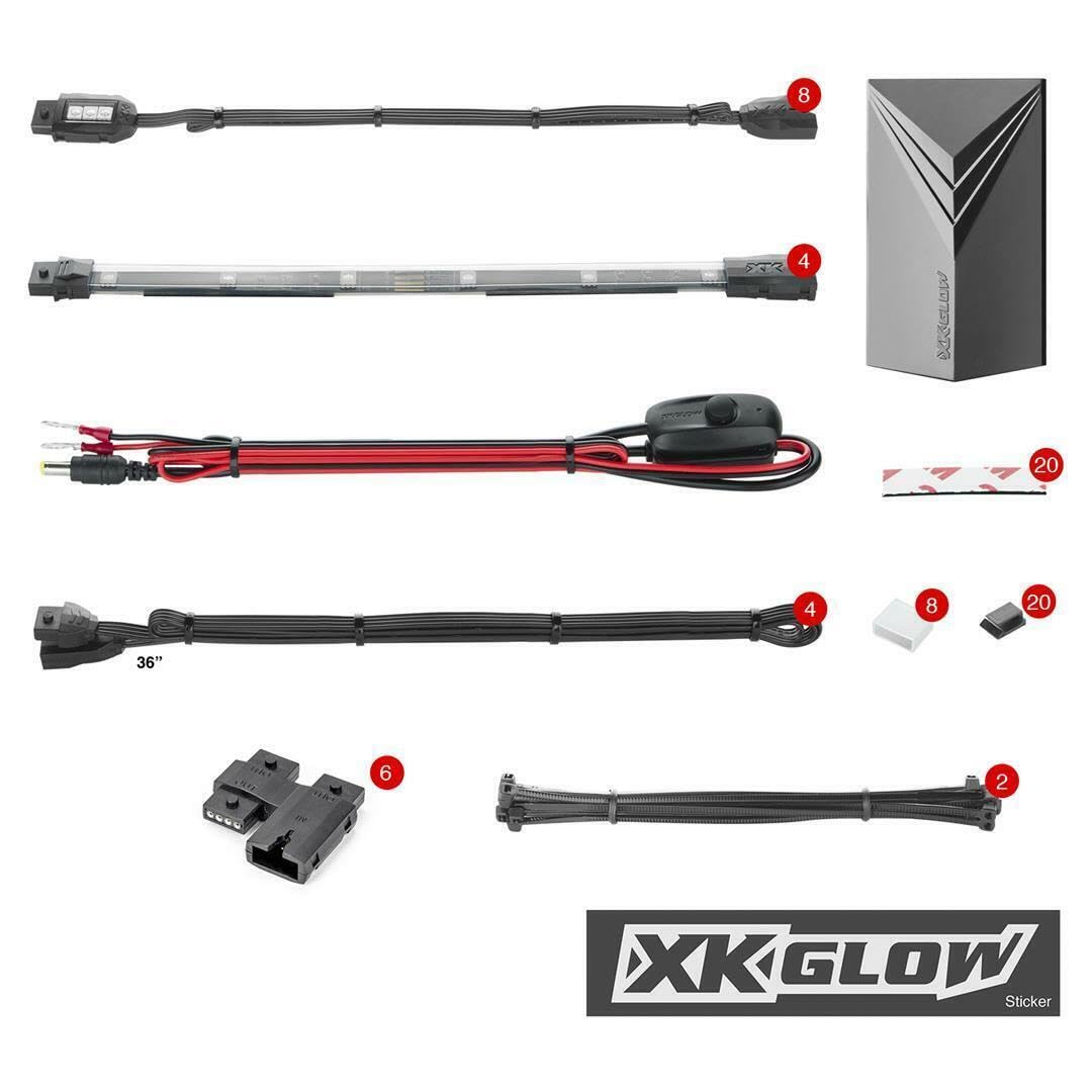 7 Color XKGLOW Remote Control Motorcycle LED Light Kit, 12Pc