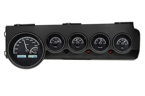 Dakota Digital VHX-70D-STD-K-W Gauge Instrument System Compatible with 1970-74 Mopar E-Body: Challenger & Barracuda Black Alloy White Backlighting