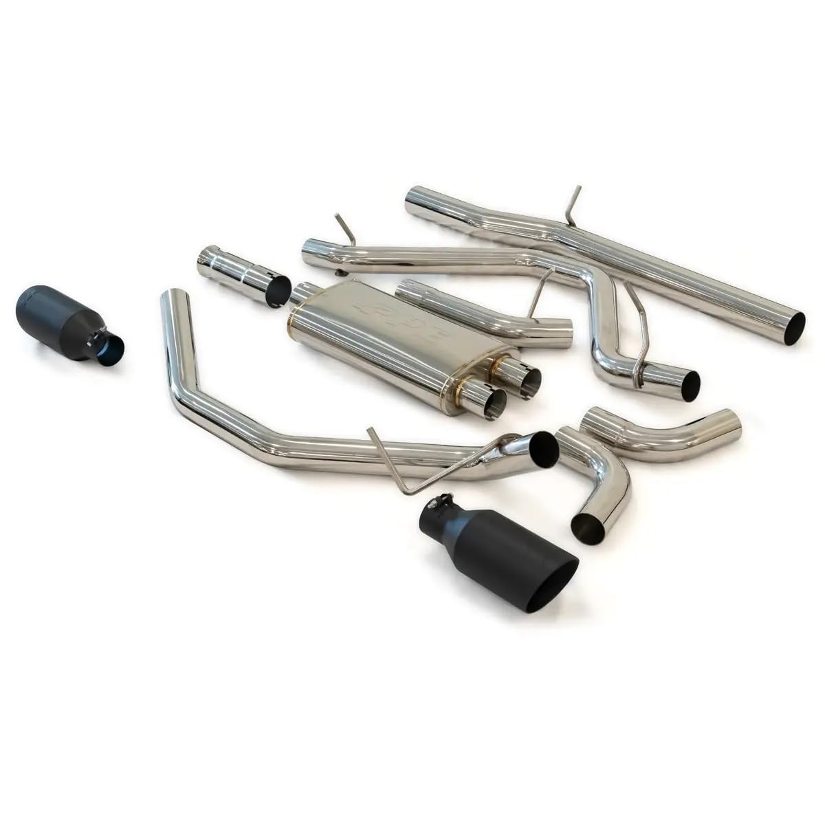 GM 1500 2014-2019 Cat-Back Exhaust Systems Dual Exit Polished Tubes Polished Tips