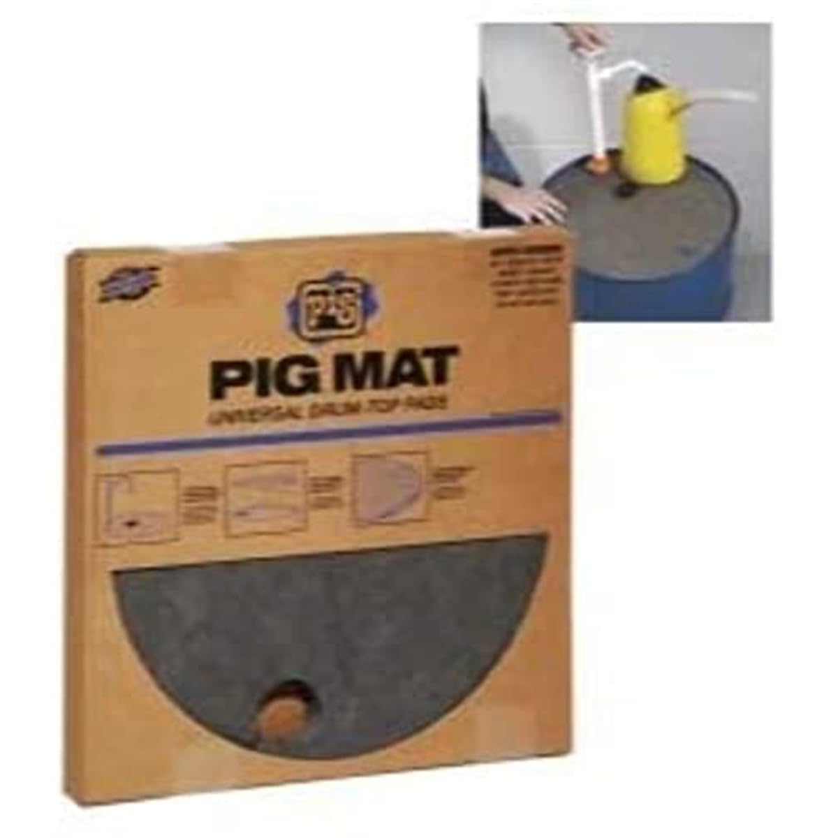 Barrel Top Absorbent Mat, 3 gal., PK20