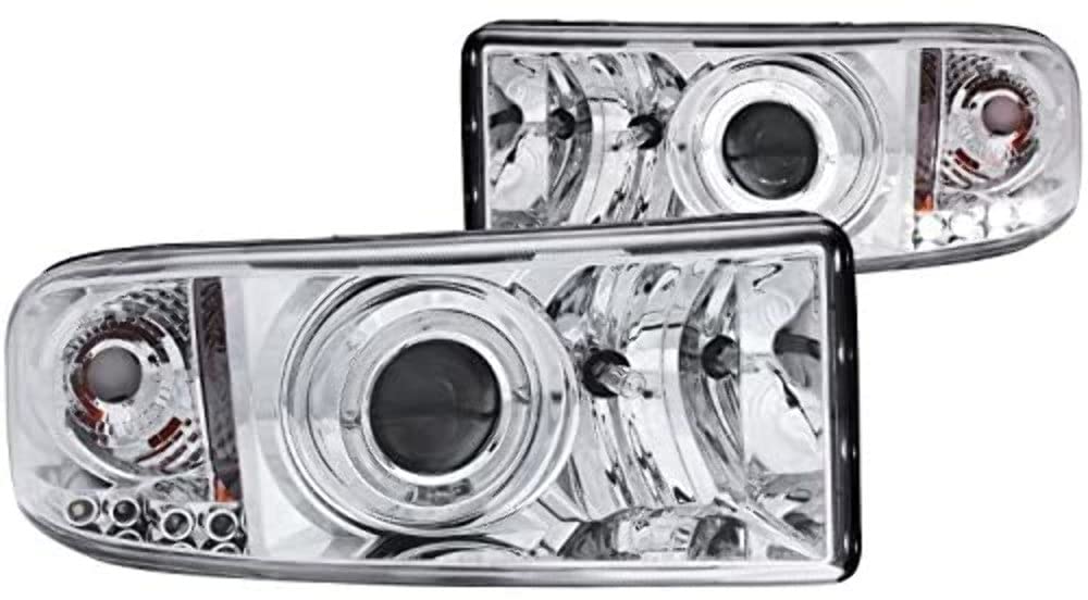 1-Piece ANZO USA Projector Headlight Set w/LED Halo-Chrome