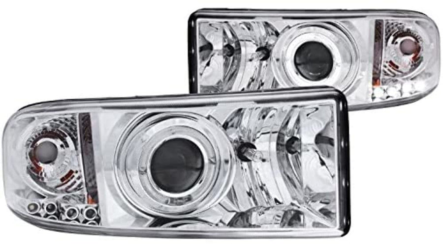 1-Piece ANZO USA Projector Headlight Set w/LED Halo-Chrome
