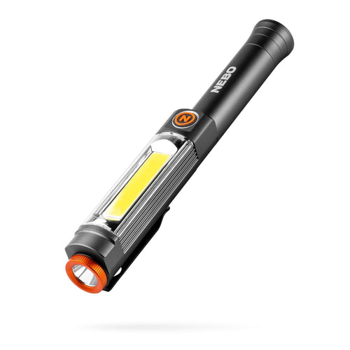 NEBO 500 Lumen Franklin Swivel Taskbar COB Work Light and Flashlight with 7 Light Modes, Great for Emergencies and Signaling,Grey