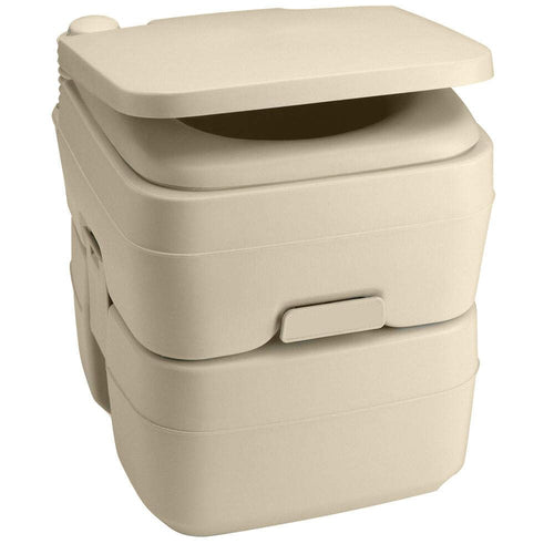 Dometic Portable Toilet 965 w/Mounting Brackets- 5 Gallon - Parchment