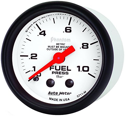 Auto Meter Phantom 5703-M Mechanical Metric Boost/Vacuum Gauge