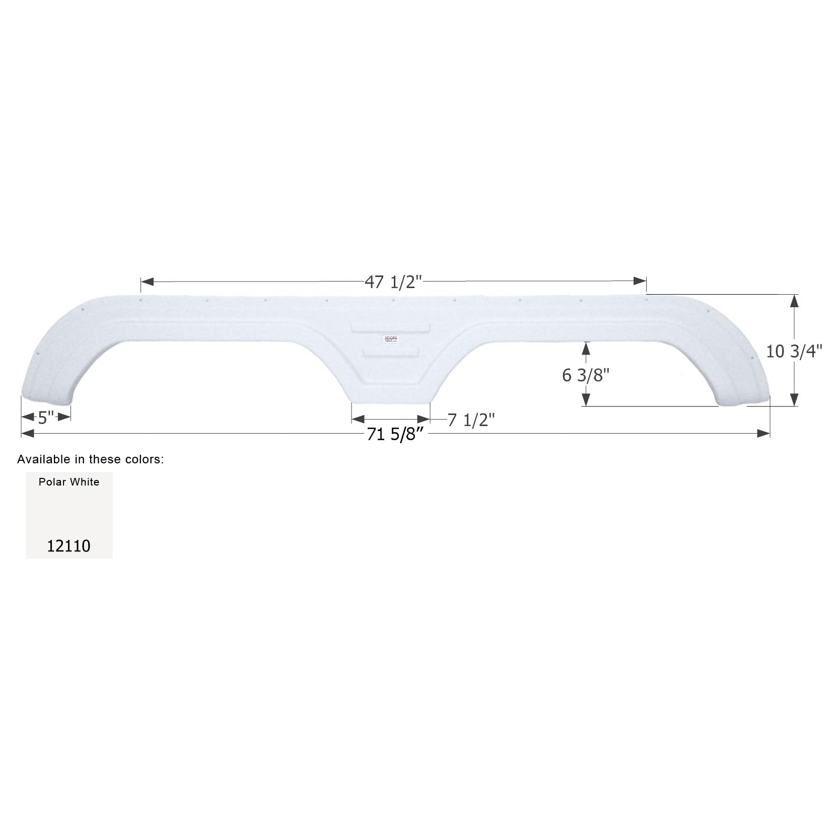 Fender Skirt ICON, Tandem, Keystone, FS2110, Polar White