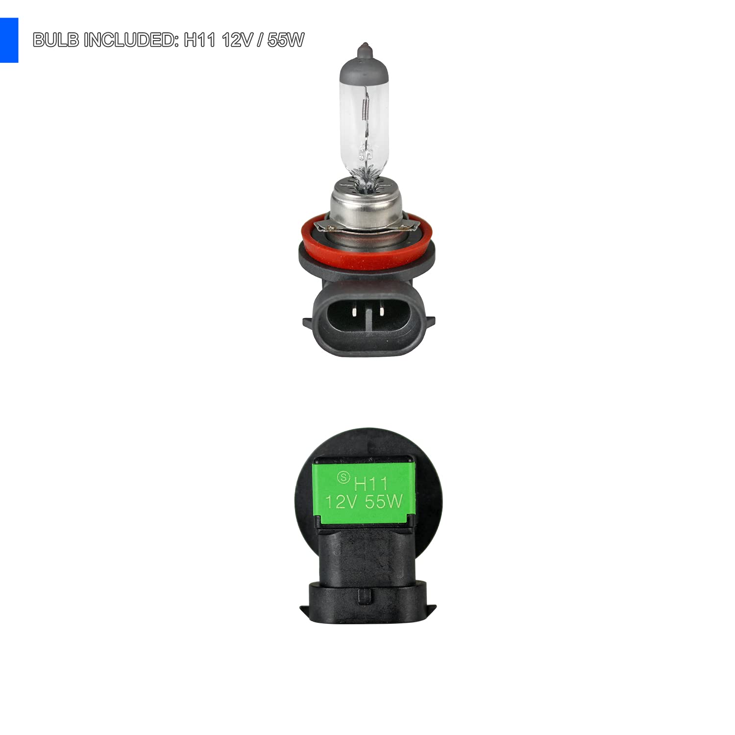 Fog Lights Clear Lens + H11 Bulbs Included SPEC-D TUNING Compatible with 2014-2016 Subaru Forester 2.5I L+R Pair Assembly