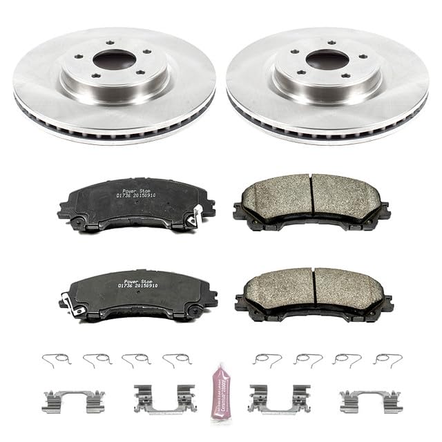 Power Stop Autospecialty KOE6944 Front Replacement Brake Kit-OE Brake Rotors & Ceramic Brake Pads For Infiniti Q50 Q60 QX50 [Application Specific]