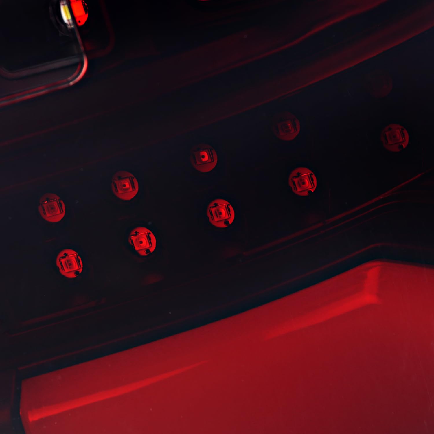 Black Red Smoke SPEC-D TUNING Full LED Tail Lights w/Red LED Light Bar Compatible with 2019-2023 Ram 1500, Left + Right Pair Assembly