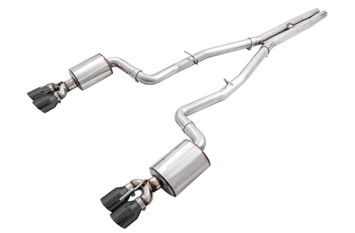 Dodge Challenger AWE Tuning 2015+ 6.4L/6.2L Non-Resonated Touring Edition Exhaust - Quad Black Tips