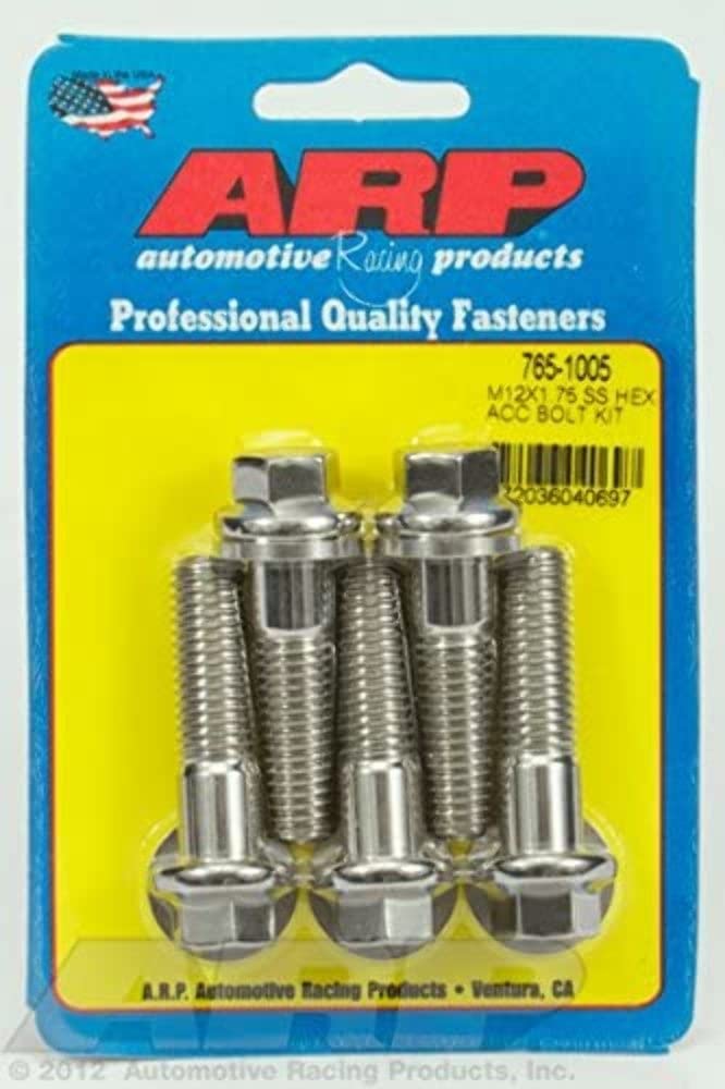 ARP Hex M12 x 1.75 x 45 Black SS Bolts (5/pkg)