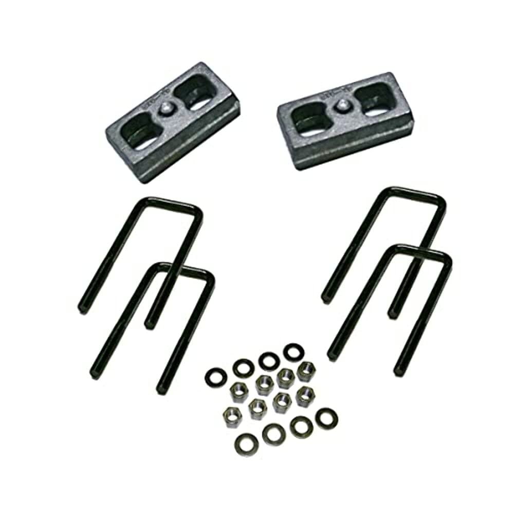 SUPERLIFT SUSPENSION RealTruck 2" Block Kit for Suburban/Blazer/Tahoe | Rear Lift Blocks, U-Bolts, & Hardware | 3225 | Fits 1988-1998 GM 1500 Pickup & 1992-1999 1500 Suburban, Blazer, and Tahoe