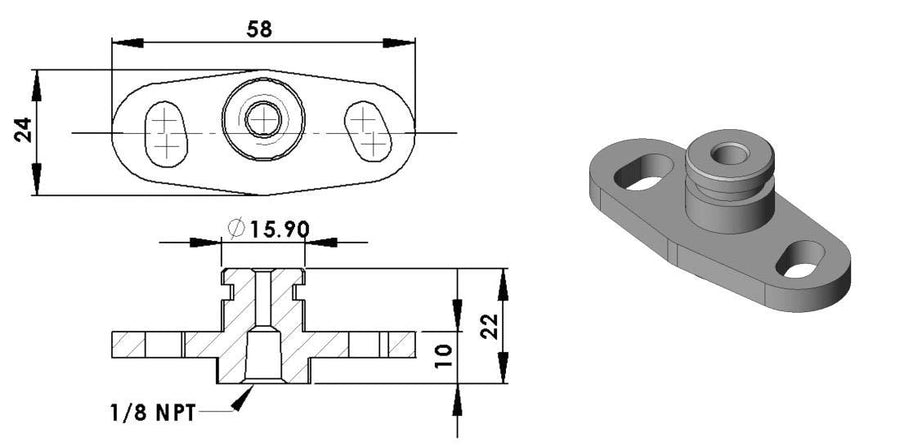 Fuel Rail Adapter Turbosmart TS-0402-1005 for Mitsubishi