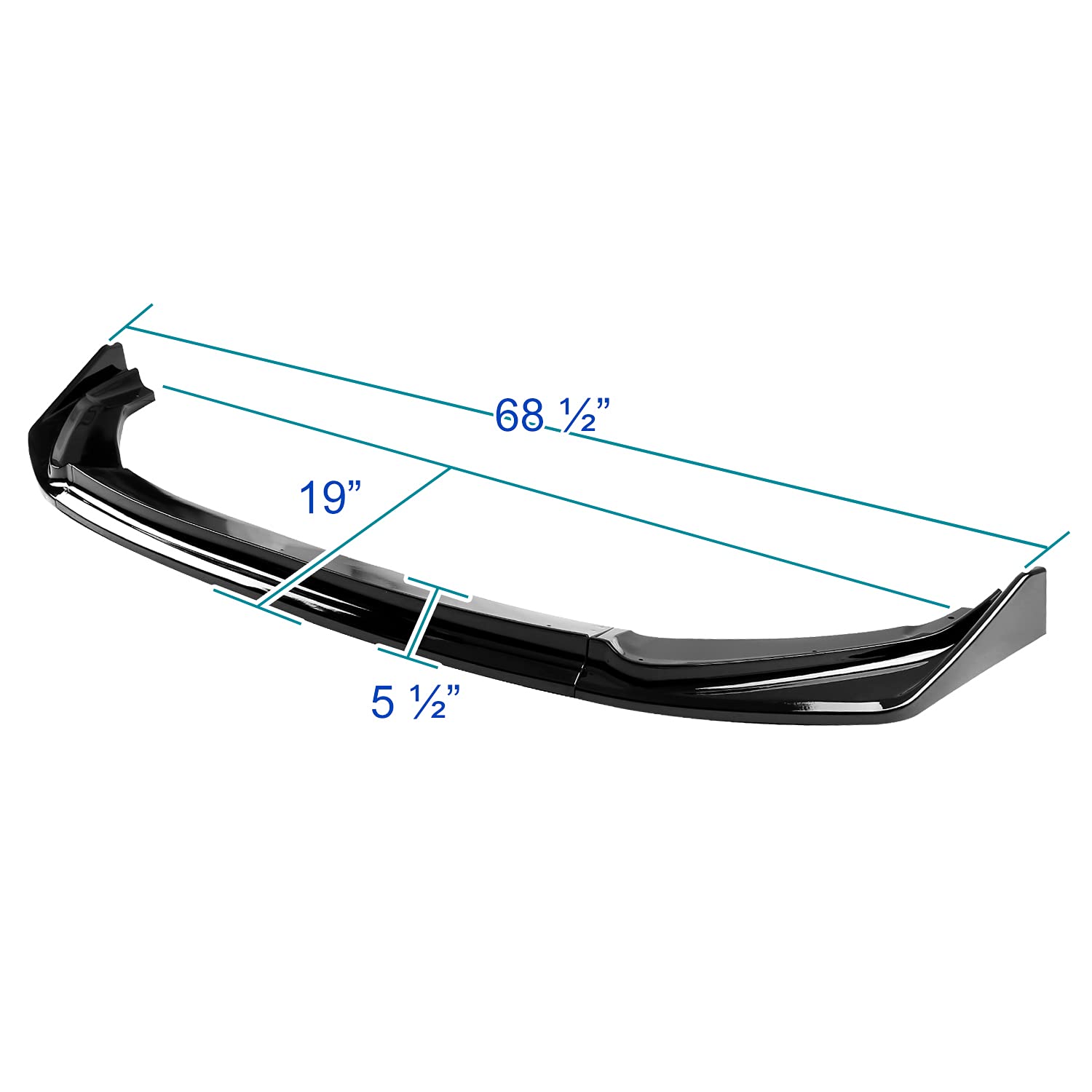 Glossy Black Spec-D Tuning Front Bumper Lip Spoiler Splitter 3PC Compatible with 2014-2017 Honda Fit
