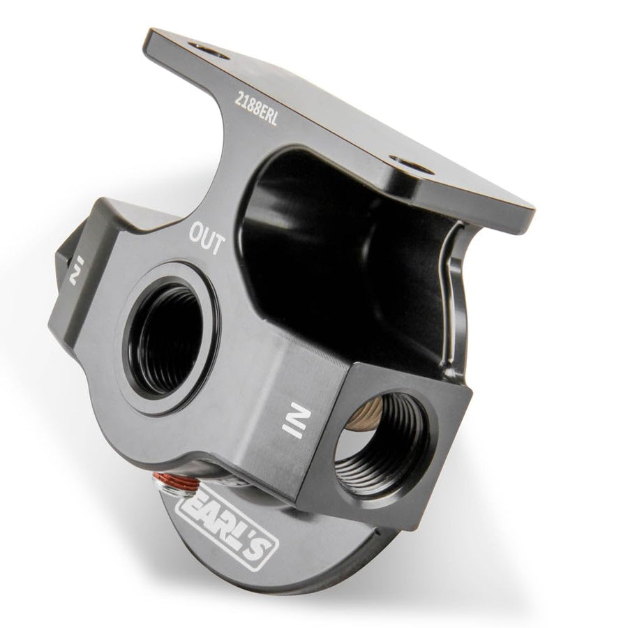 Billet Remote Oil Filter Mount Kit EARL'S PERFORMANCE PLUMBING W/-10 AN O-Ring Ports