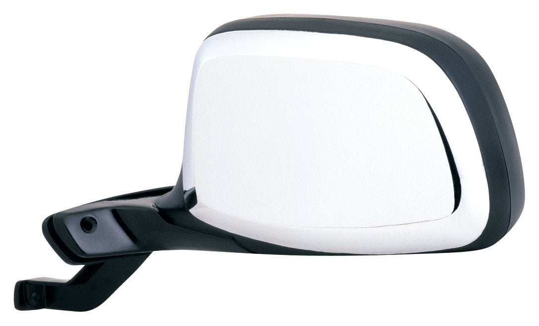 Fit System - 61034F Mirror Driver Side for Bronco, F150, F250, F350 HD, Black/Chrome, Foldaway, Paddle Design, Manual