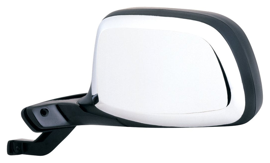 Fit System - 61034F Mirror Driver Side for Bronco, F150, F250, F350 HD, Black/Chrome, Foldaway, Paddle Design, Manual