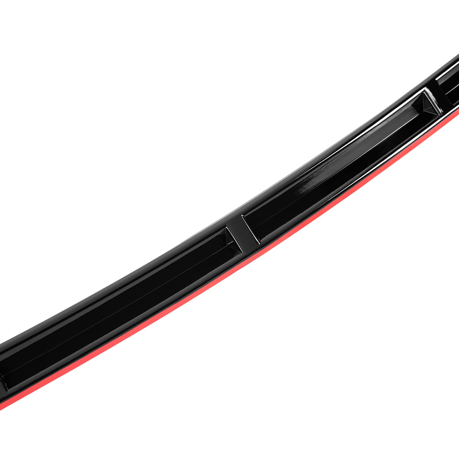 Glossy Black Spec-D Tuning Red Trim Front Bumper Lip Spoiler Kit 3PC Compatible with Volkswagen Golf 2014-2017