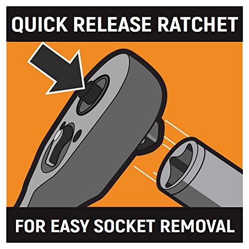 3/8" Drive GEARWRENCH 45 Tooth Quick Release Teardrop Ratchet, 7-3/4" - 81218
