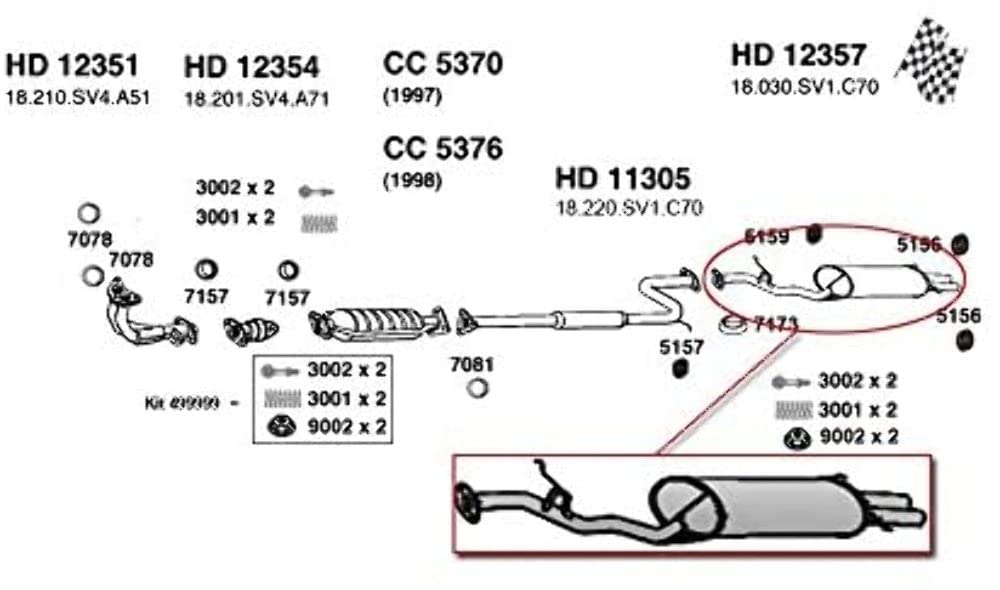 Muffler, Rear ANSA (HD12357)
