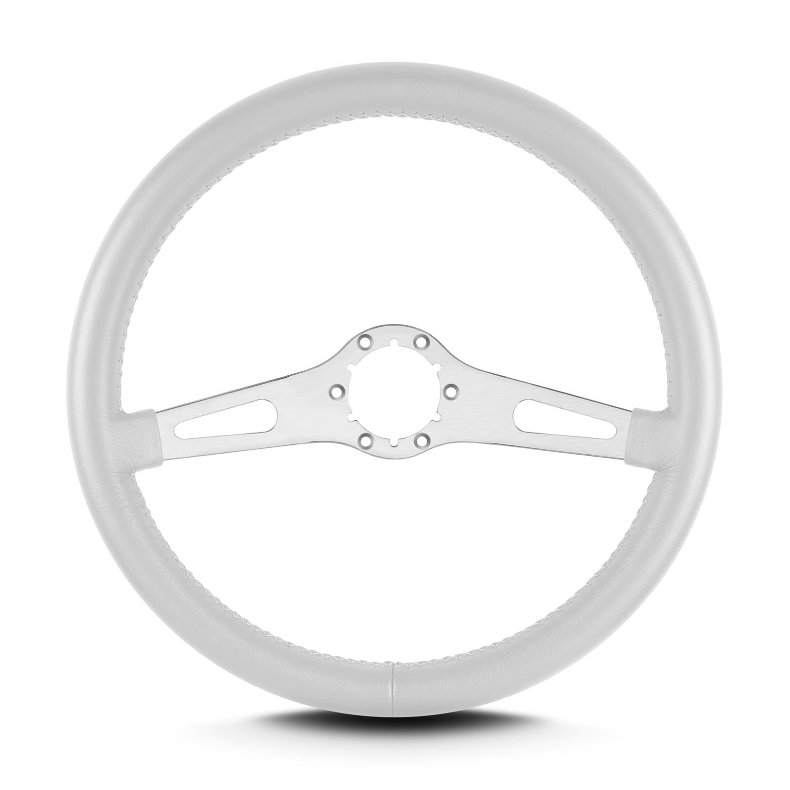 Teardrop Lecarra 65710 14" Brushed Standard Grip White 2 Spoke