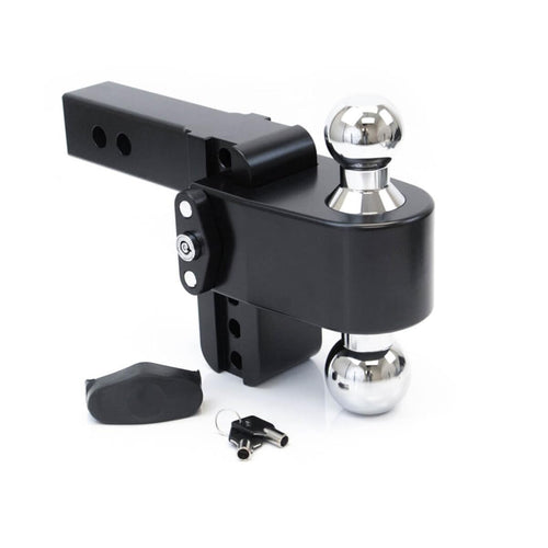 Weigh Safe 8" Drop CTB82CERBLA Hitch w/ 2" Shank/Shaft, Adjustable Aluminum Trailer Hitch & Ball Mount, Chrome Plated Combo Ball (2" & 2-5/16") & a Double-pin Key Lock CERAKOTE Black
