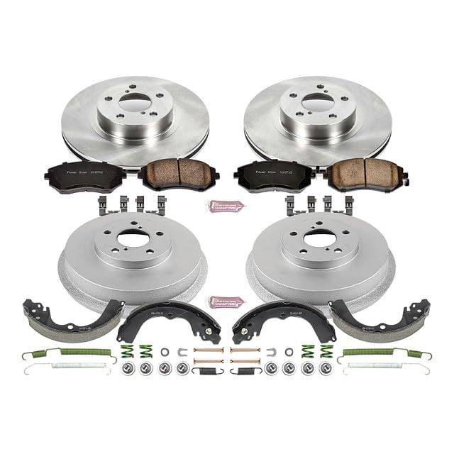 Power Stop Autospecialty KOE15141DK Front and Rear Replacement Brake Kit-OE Brake Drums & Ceramic Brake Pads For Subaru Impreza 2002-2003 [Model Specific]