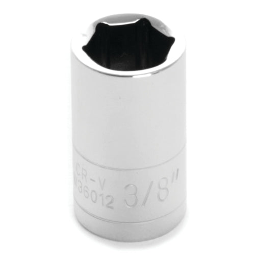 1/4 Drive Performance Tool W36012 Chrome 6-Point Socket, 3/8