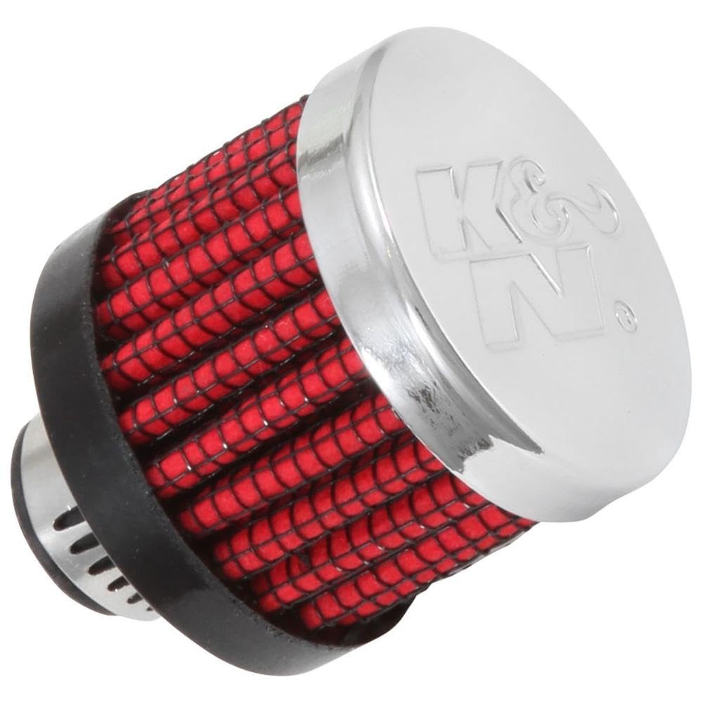 K&N Air Filter/Breather Vent: High Performance, Premium, Washable, Replacement Engine Filter: Flange Diameter: 0.3125 in, Filter Height: 1.125 in, Flange Length: 0.4375 in, Shape: Breather, 62-2470