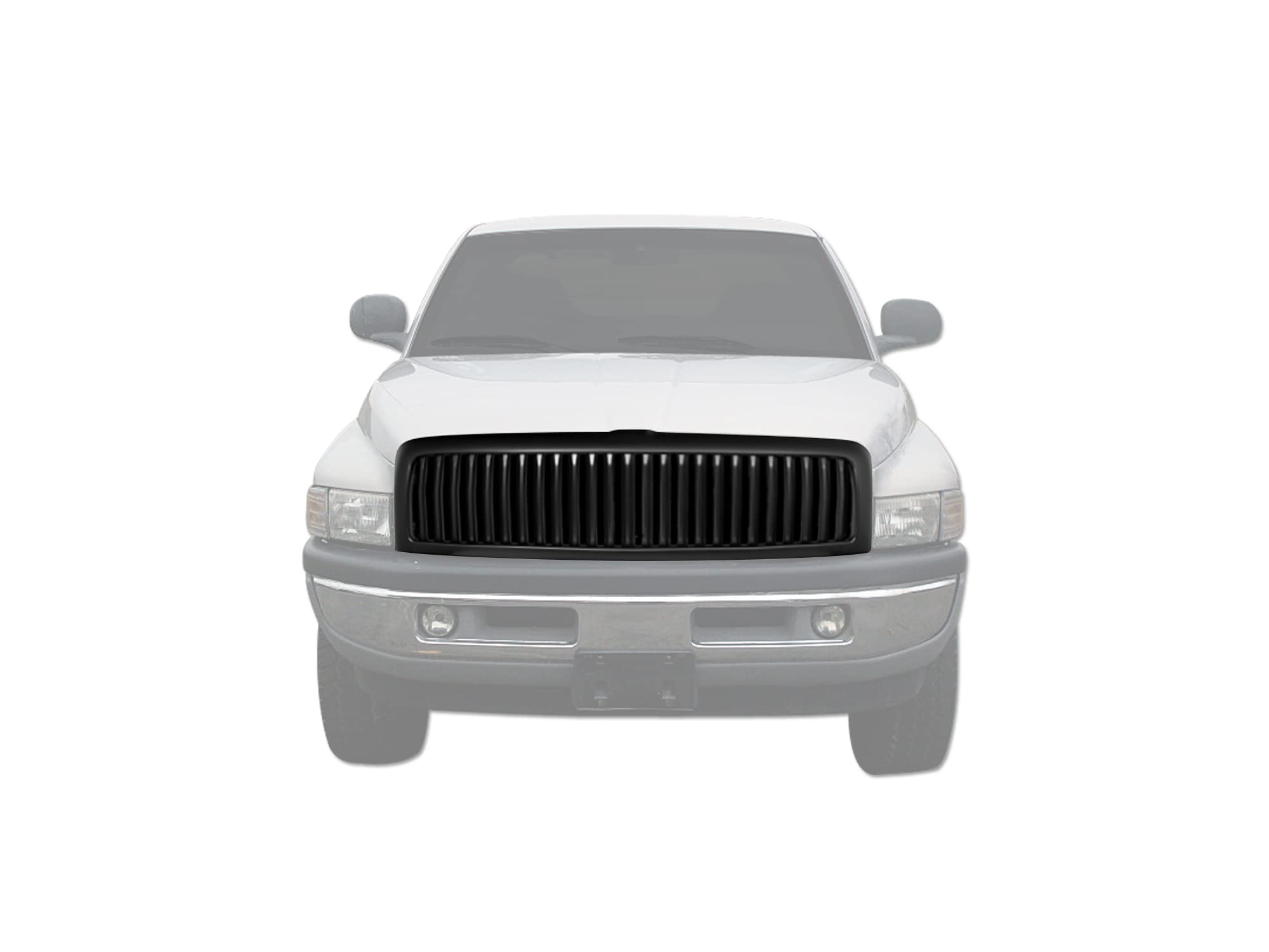 Vertical Front Hood Grille Armordillo USA - Matte Black Fits 1994-2001 Dodge Ram 1500/1994-2002 2500 3500