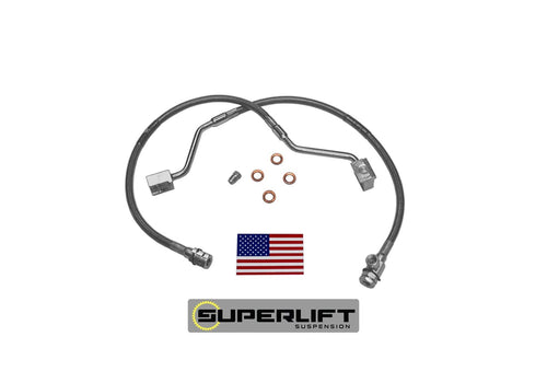 SUPERLIFT SUSPENSION RealTruck Brake Hose Kit for Ford F-150/Bronco | Front Bullet Proof Pair of Brake Hoses | 91310 | Fits 1990-1996 Ford F-150 / Bronco with 4-6" Lift Kit