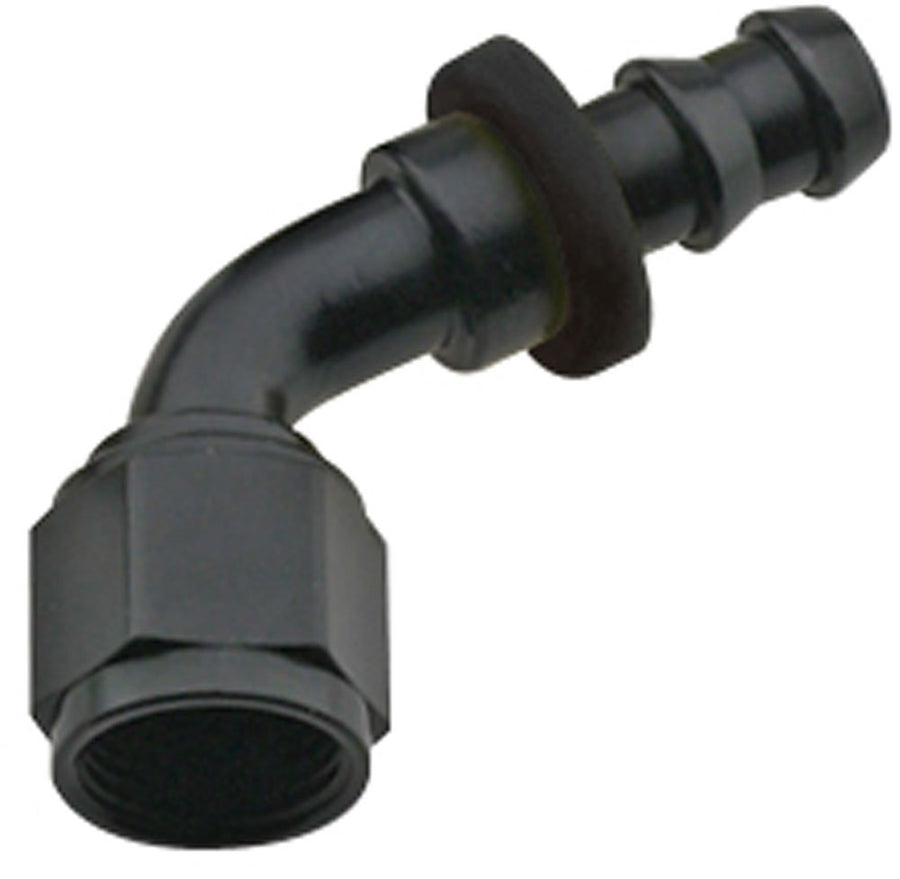 Black Fragola Size (-10) 60° Push Lock Hose Fitting FRG206010-BL