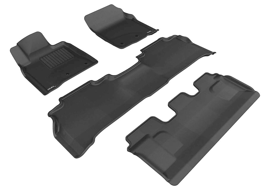 3D MAXpider KAGU Custom Fit Floor Mat (BLACK) for 2012-2021 TOYOTA LAND CRUISER - 1ST ROW 2ND ROW 3RD ROW