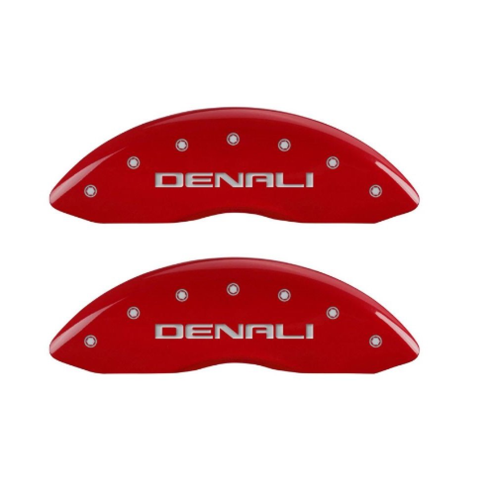Denali Red Powder Coat Finish MGP Caliper Covers 34209SDNLRD, Set of 4, Silver Characters