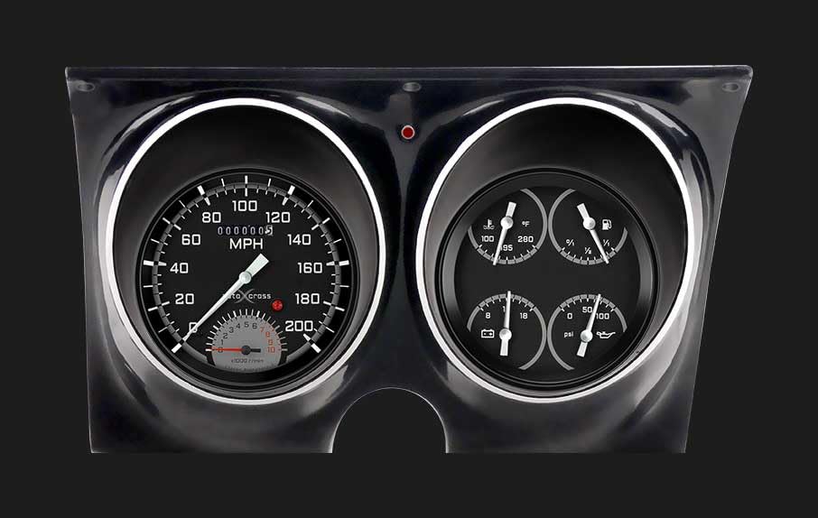 CAM67AXG Classic Instruments Autocross Gray Direct Fit Gauge Set Compatible with 1967 Camaro