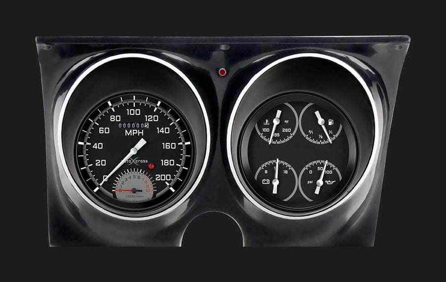 CAM67AXG Classic Instruments Autocross Gray Direct Fit Gauge Set Compatible with 1967 Camaro