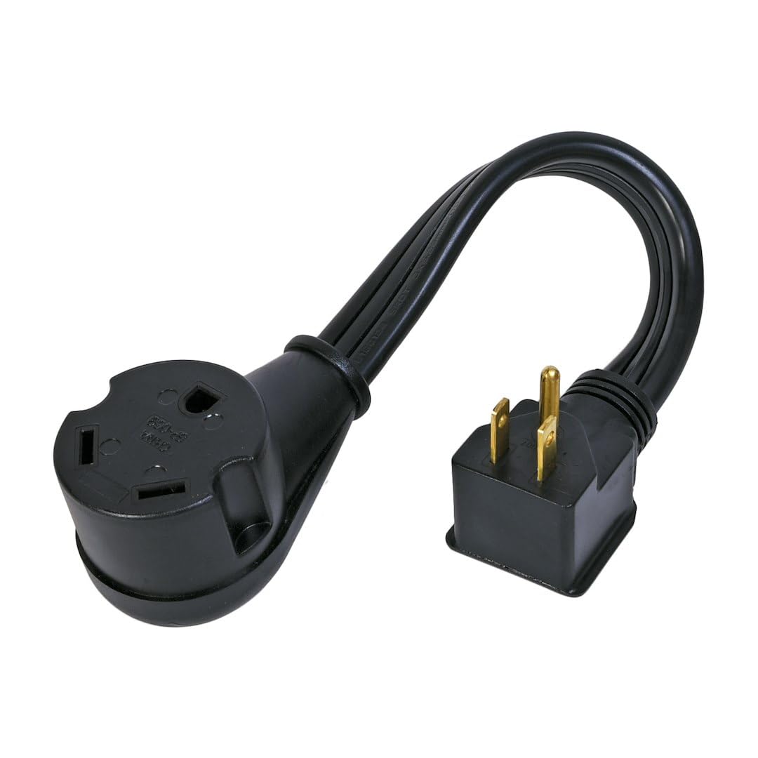 Generator Pigtail Power Cord Arcon 30-Amp Female to 15-Amp Male Flatwire, 12-Inch