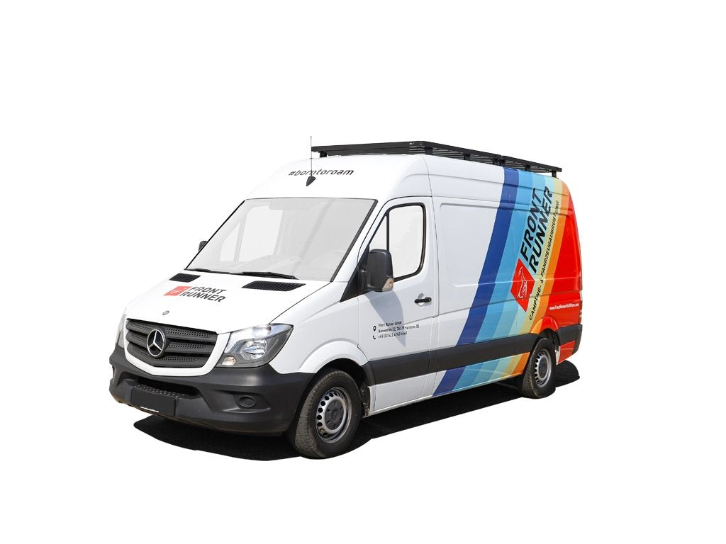 Slimline II Front Runner Roof Rack Kit Tall Compatible with Mercedes Benz Sprinter 2Gen/3Gen 170"/L3/LWB Wheelbase w/o OEM Tracks (2006-Current)