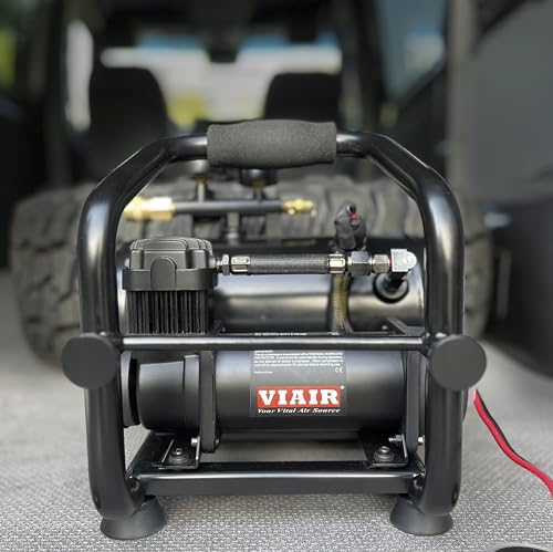 12V VIAIR 380C Plug-N-Play Compressor, 1.5 gallon tank, 200 PSI Rated with Alligator Clamps, for nailing, air tools, tire inflation